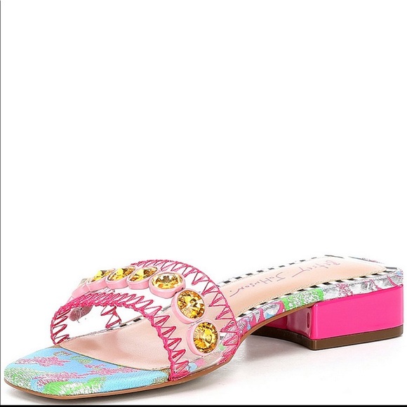 Betsey Johnson Nelly Embellished Detail Slides - Picture 2 of 3